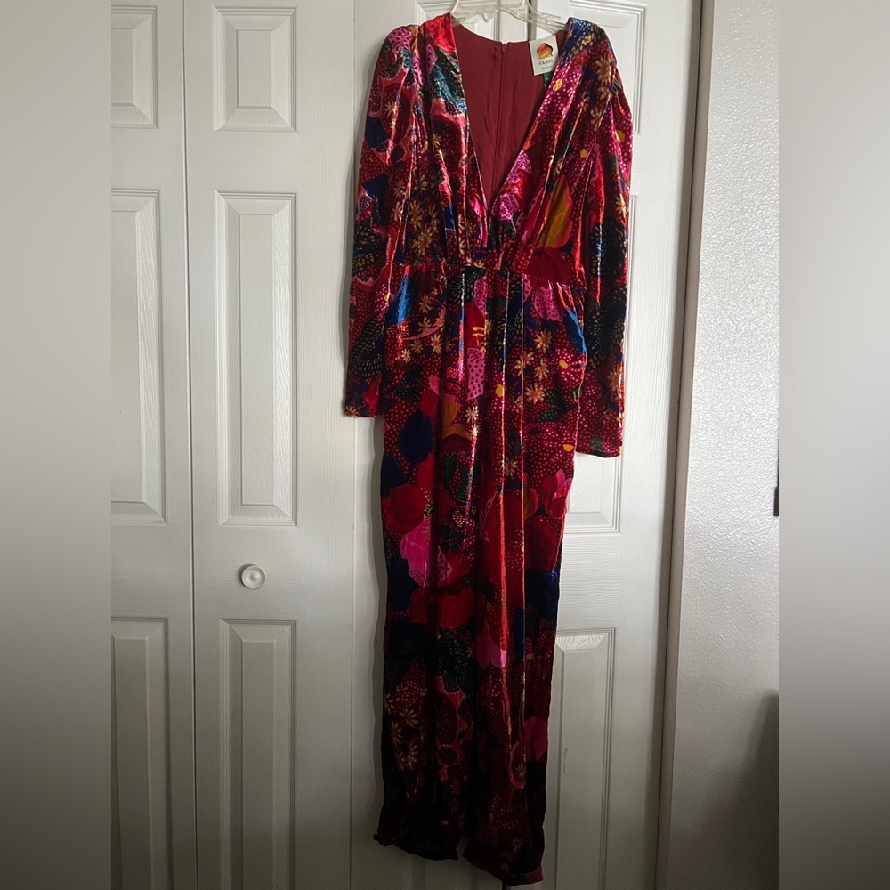 NWT Farm Rio Snake Garden Red Jumpsuit size M